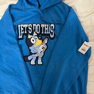 Disney “Bluey” Blue Hoodie with Cartoon Graphic